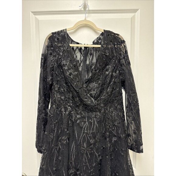 Mac Duggal Black Lace Midi Dress - Picture 5 of 9